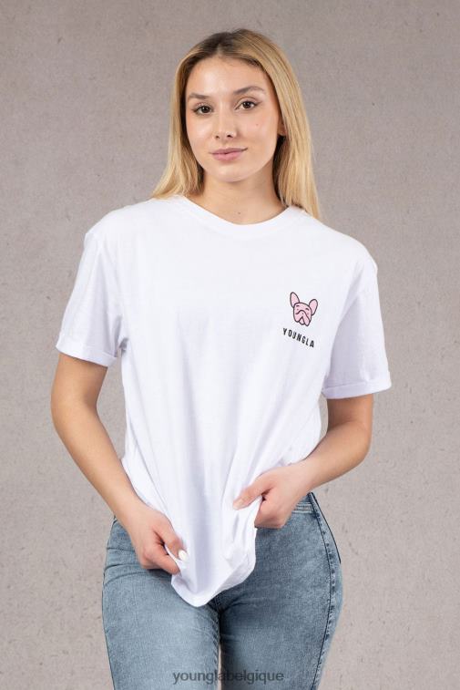 femmes blanc w417 t-shirt surdimensionné iggy YoungLA vêtements A004FL1059