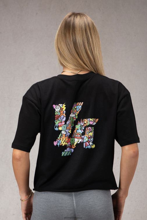 femmes noir w421 t-shirt surdimensionné trippant YoungLA vêtements A004FL1080