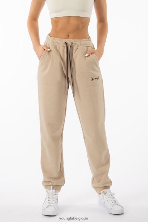 femmes taupe clair w207 - jogger à trois cordes YoungLA vêtements A004FL1134