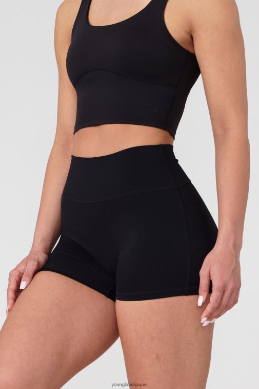 femmes Dahlia noir w110 niveau haut short de motard 3" YoungLA vêtements A004FL1116