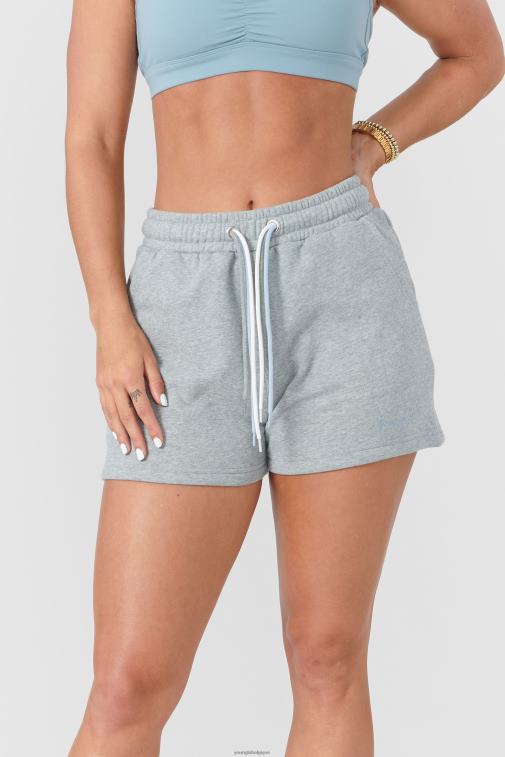 femmes gris chiné w107 short à trois cordes YoungLA vêtements A004FL1087