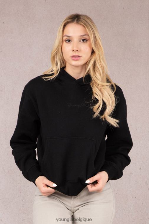 femmes noir w502 sweat à capuche de base YoungLA vêtements A004FL1190