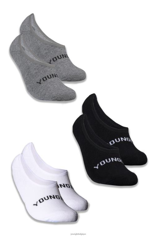 Hommes multicolore Lot de 3 chaussettes invisibles 711 YoungLA accessoire A004FL993