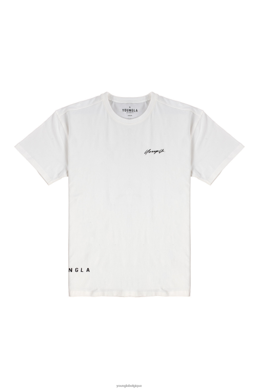 Hommes blanc 414 t-shirts signature YoungLA vêtements A004FL291