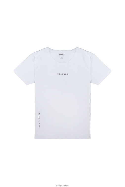 Hommes blanc T-shirt coupe brute à col large 447 YoungLA vêtements A004FL235