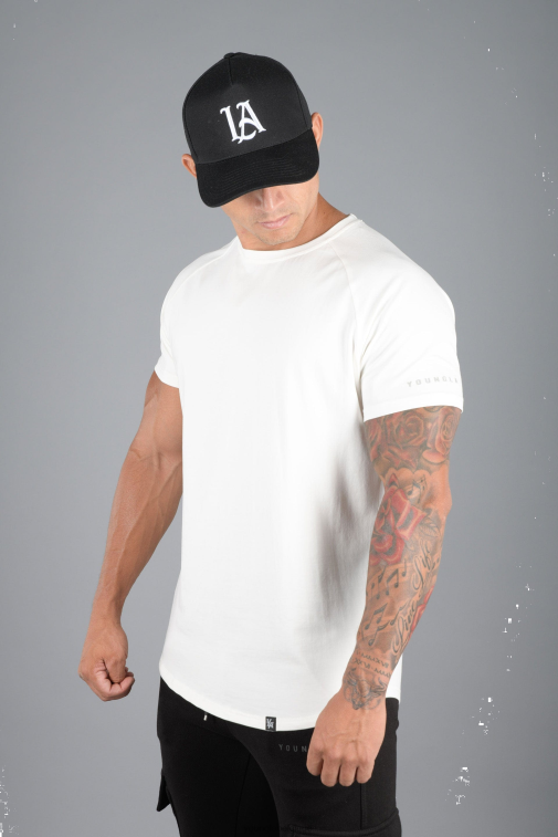 Hommes blanc T-shirt hybride ultime 442 YoungLA vêtements A004FL467