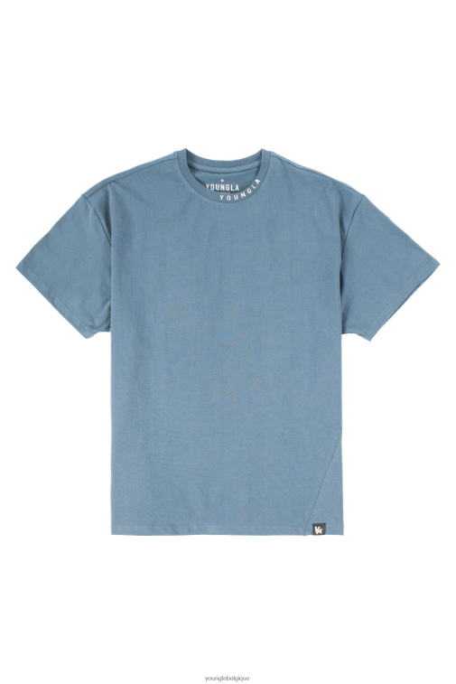 Hommes gris bleu 429 t-shirts de marque YoungLA vêtements A004FL284