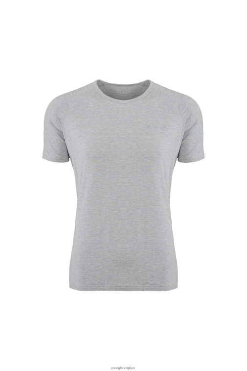 Hommes gris chiné Té delt ajusté 422 YoungLA vêtements A004FL383