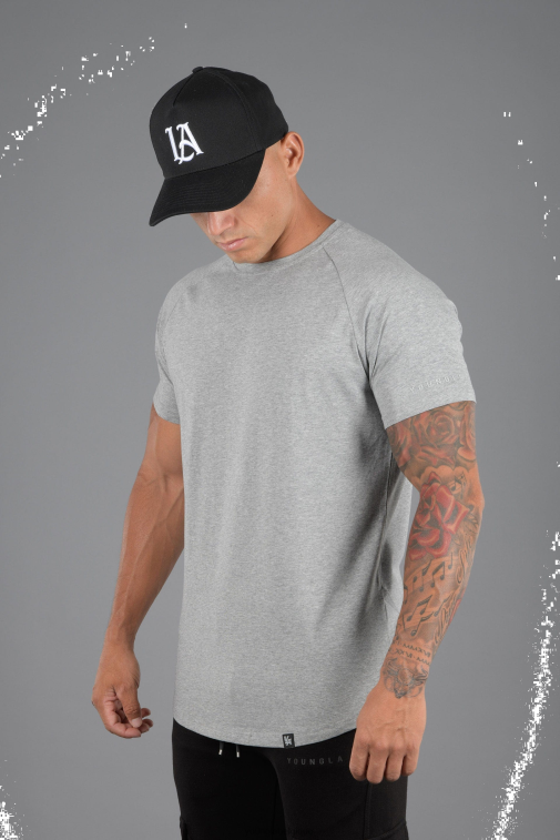 Hommes gris chiné T-shirt hybride ultime 442 YoungLA vêtements A004FL466