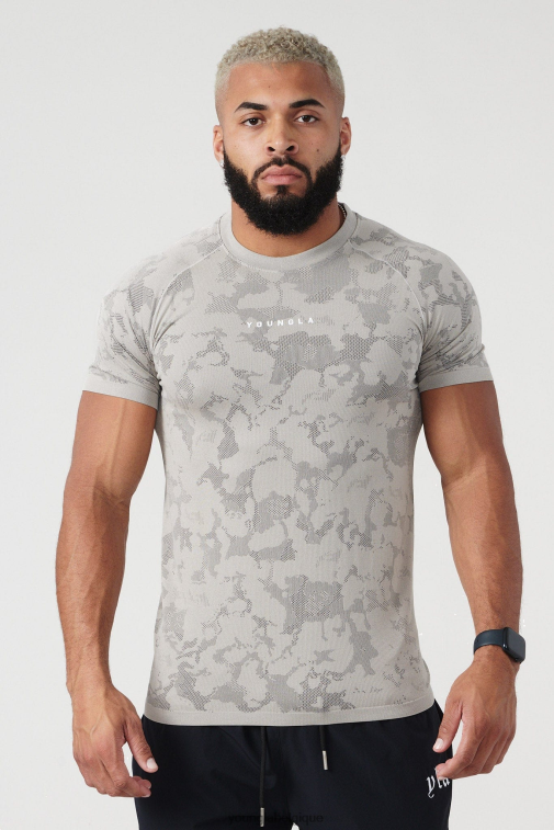 Hommes gris clair 437 tees de compression numérique YoungLA vêtements A004FL174