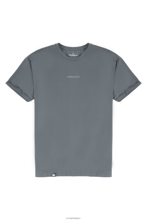 Hommes gris nardo 456 t-shirts simplicité YoungLA vêtements A004FL405