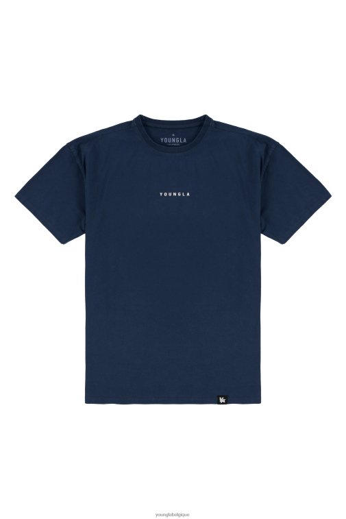 Hommes lavage bleu marine 401 t-shirts essentiels YoungLA vêtements A004FL137