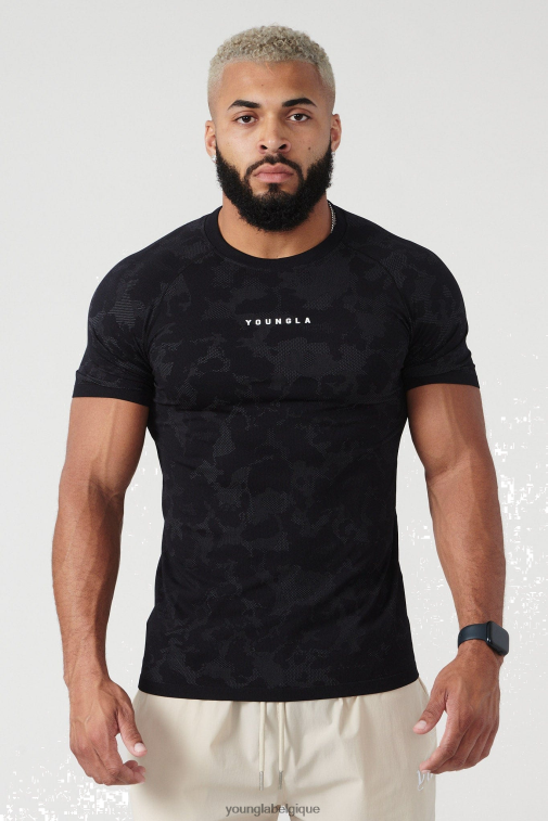 Hommes noir 437 tees de compression numérique YoungLA vêtements A004FL172