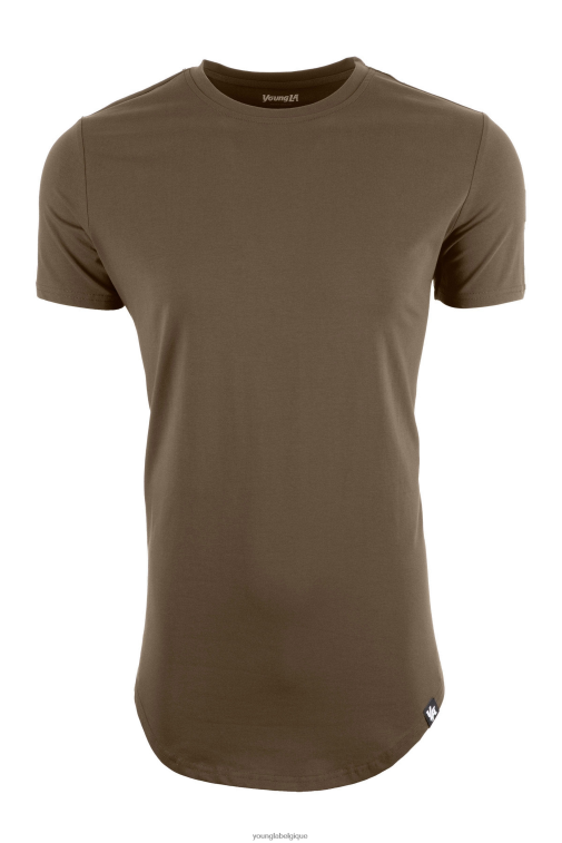 Hommes olive 402 tee-shirt parfait - fond festonné YoungLA vêtements A004FL327