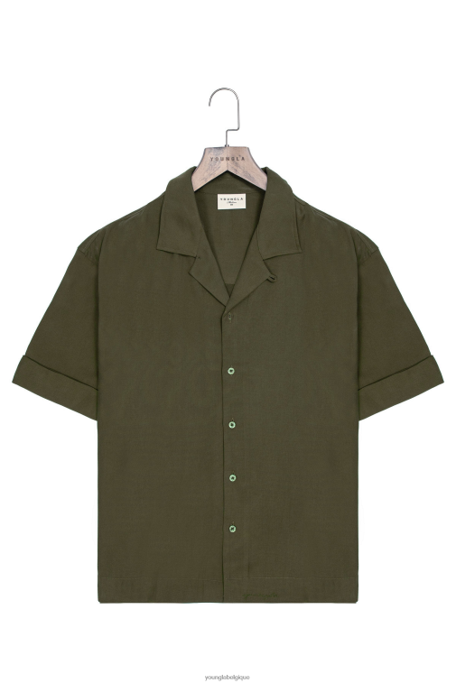 Hommes olive Chemises de classe 468 YoungLA vêtements A004FL158