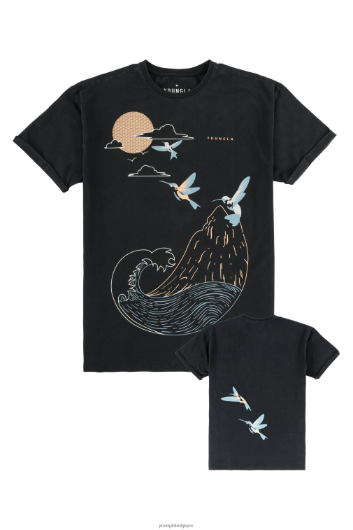 Hommes paradis sur terre 452 les tee-shirts flock YoungLA vêtements A004FL269