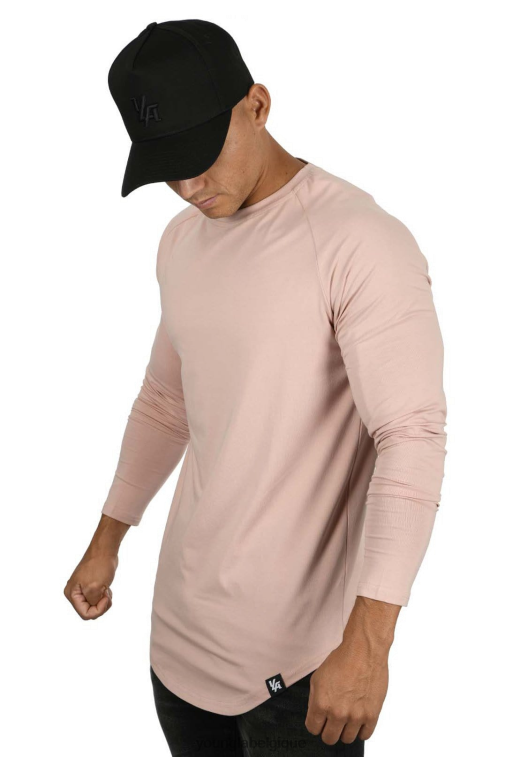 Hommes saumon 410 chemises raglan à manches longues parfaites YoungLA vêtements A004FL447