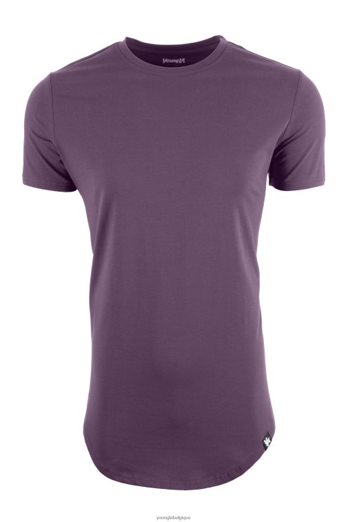 Hommes violet 402 tee-shirt parfait - fond festonné YoungLA vêtements A004FL336