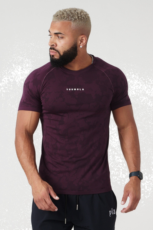 Hommes violet 437 tees de compression numérique YoungLA vêtements A004FL175