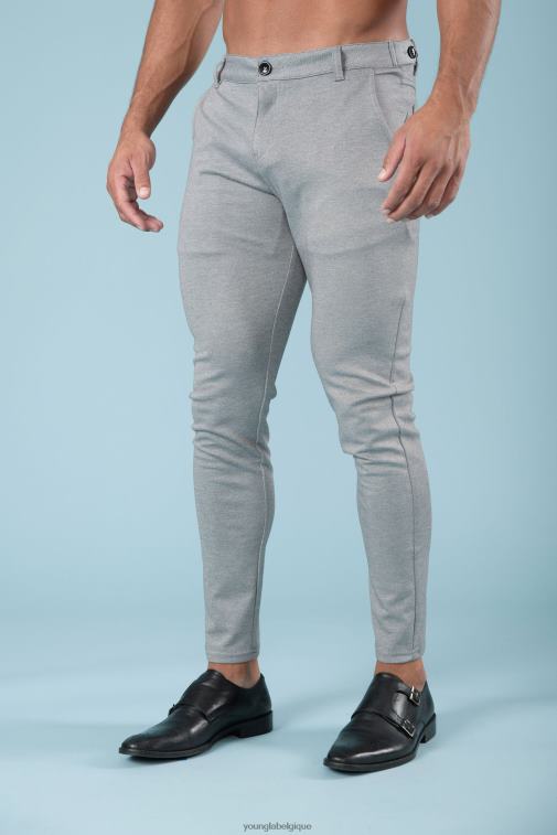 Hommes gris 614 pantalons habillés élégants YoungLA vêtements A004FL742