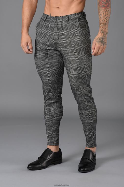 Hommes gris 615 nouveaux pantalons habillés YoungLA vêtements A004FL752