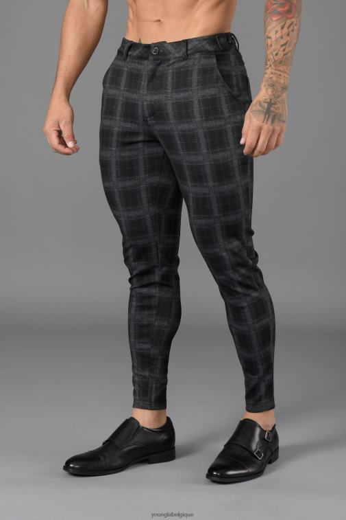 Hommes gris noir 615 nouveaux pantalons habillés YoungLA vêtements A004FL750