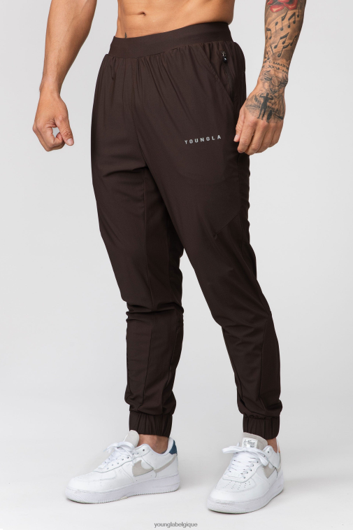 Hommes chocolat noir 237 joggers d'entraînement en nylon YoungLA vêtements A004FL898