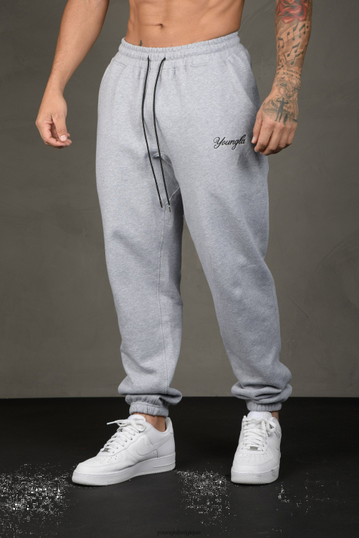 Hommes gris chiné 211 pour lui joggeurs YoungLA vêtements A004FL860