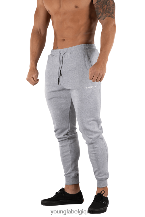 Hommes gris chiné athlétique 213 joggeurs d'élite YoungLA vêtements A004FL906