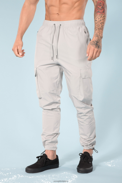 Hommes gris clair 218 joggers cargo de voyage YoungLA vêtements A004FL865