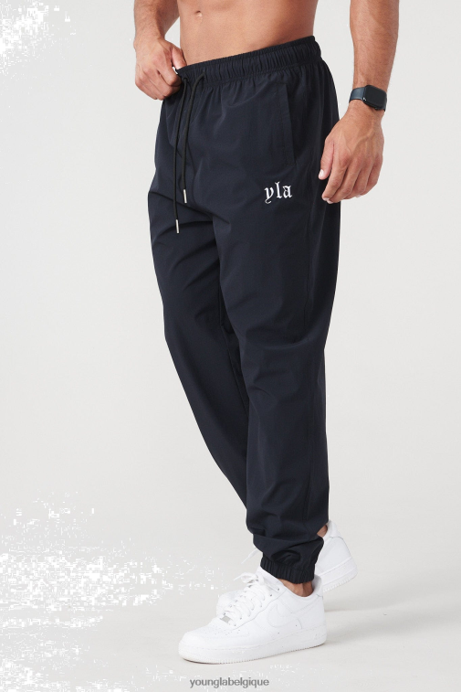 Hommes noir 214 pantalons de jogging en nylon sans effort YoungLA vêtements A004FL853