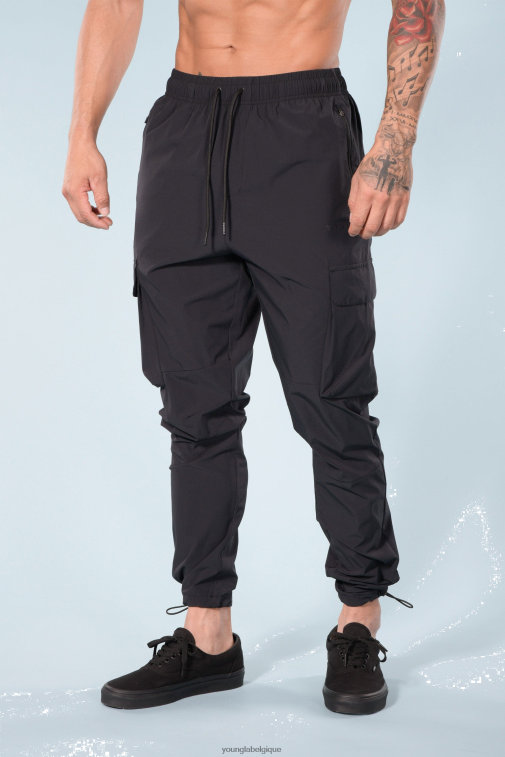 Hommes noir 218 joggers cargo de voyage YoungLA vêtements A004FL863