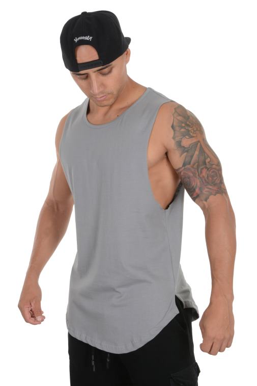 Hommes gris 308 réservoirs musculaires YoungLA vêtements A004FL81