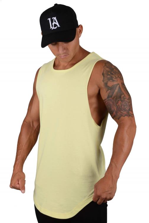 Hommes jaune pastel 308 réservoirs musculaires YoungLA vêtements A004FL88