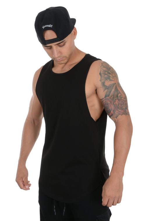 Hommes noir 308 réservoirs musculaires YoungLA vêtements A004FL78