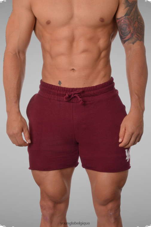 Hommes Bourgogne 102 short de musculation en French Terry YoungLA vêtements A004FL645