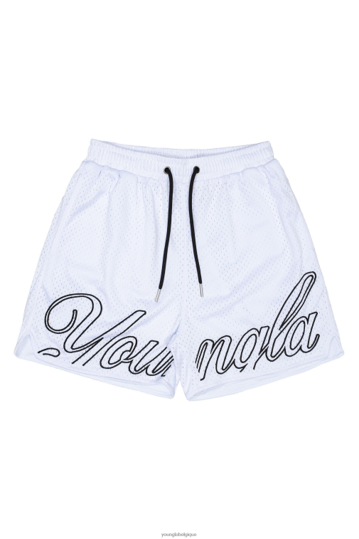 Hommes blanc 155 shorts de championnat YoungLA vêtements A004FL475