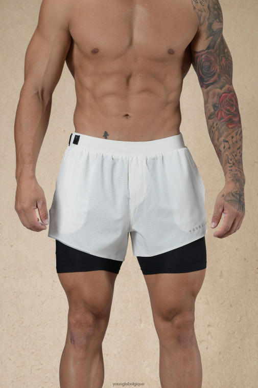 Hommes blanc cassé 124 - 6h du matin short de compression YoungLA vêtements A004FL578