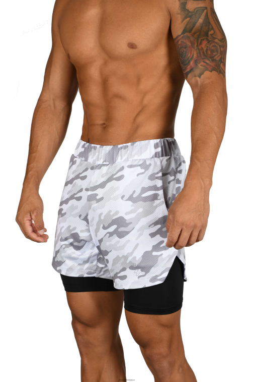 Hommes camouflage blanc/noir 105 short de compression 2.0 YoungLA vêtements A004FL565