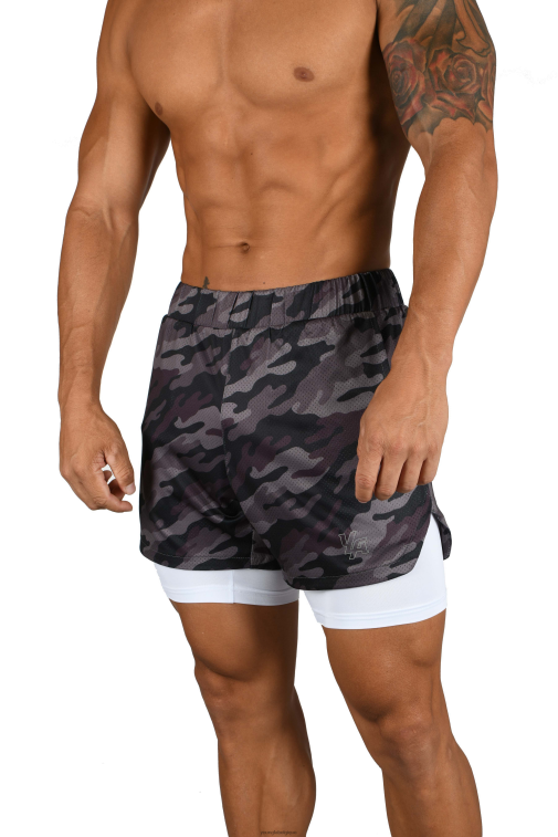 Hommes camouflage noir/blanc 105 short de compression 2.0 YoungLA vêtements A004FL563