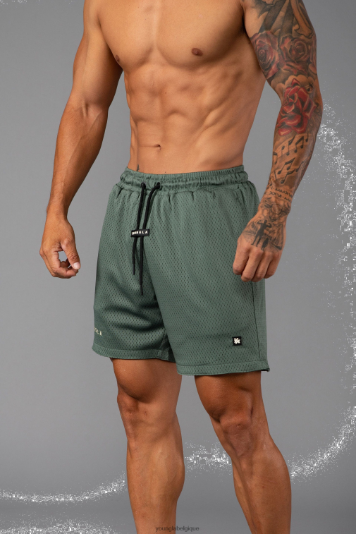 Hommes forêt verte 130 shorts de basket indispensables YoungLA vêtements A004FL682