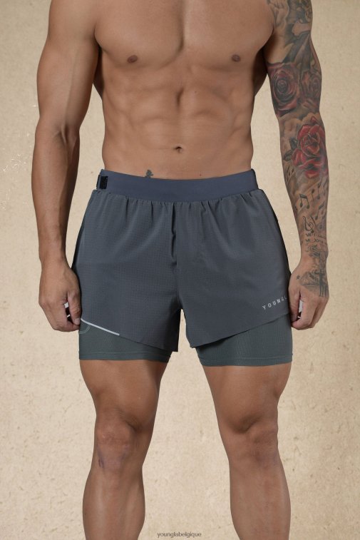 Hommes gris 124 - 6h du matin short de compression YoungLA vêtements A004FL577