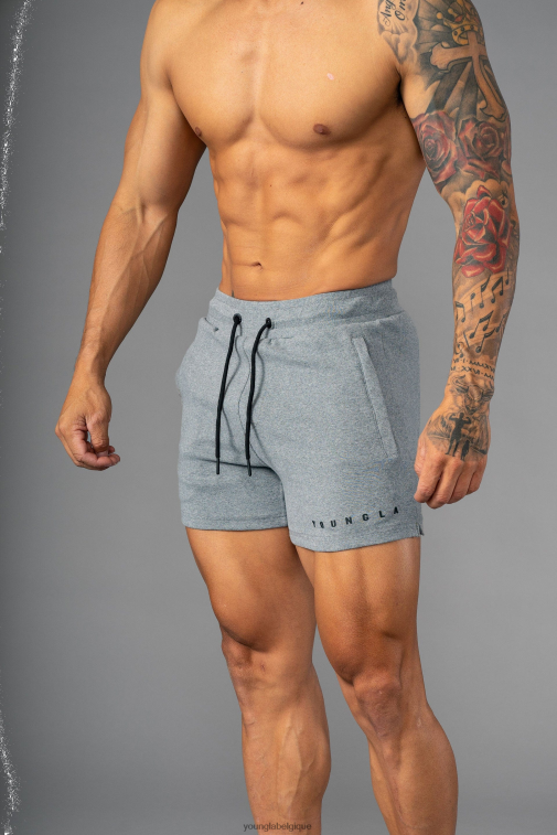 Hommes gris chiné 113 le short court parfait YoungLA vêtements A004FL703