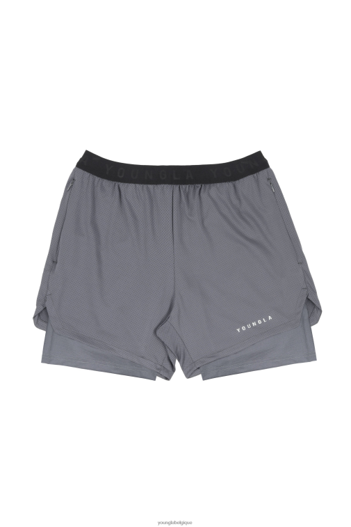 Hommes gris foncé Short de compression trilogie 129 YoungLA vêtements A004FL535