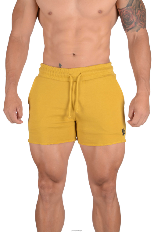 Hommes jaune 102 short de musculation en French Terry YoungLA vêtements A004FL652