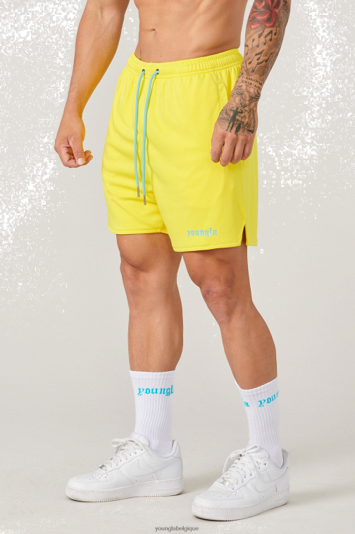 Hommes jaune Ensemble short et chaussettes de jeu 134 YoungLA vêtements A004FL500