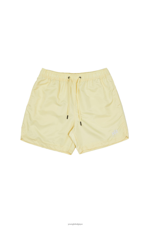 Hommes jaune pastel 123 short fluide pastel YoungLA vêtements A004FL481