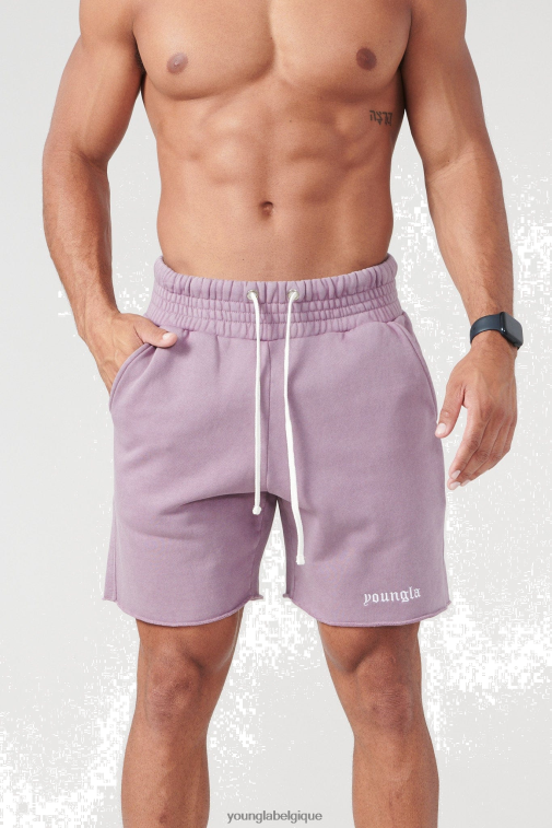 Hommes lavage à la lavande 110 short en éponge san diego YoungLA vêtements A004FL539