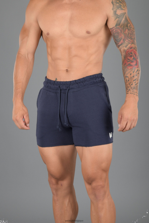 Hommes marine 102 short de musculation en French Terry YoungLA vêtements A004FL662