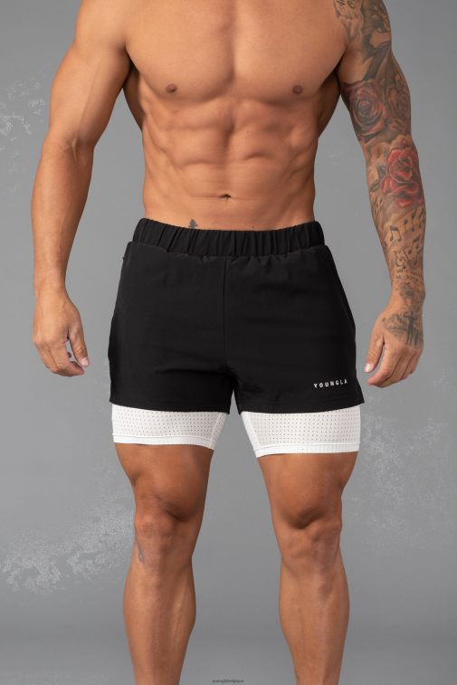 Hommes noir 144 shorts de compression à vitesse maximale YoungLA vêtements A004FL675